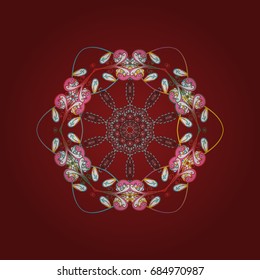 Vector christmas abstract colorful background with falling snowflake. Christmas vector pattern with holidays decorations.