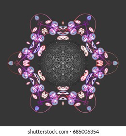 Vector christmas abstract colorful background with cute snowflake. Christmas background with snowflakes. Vector illustration. Winter abstract background.