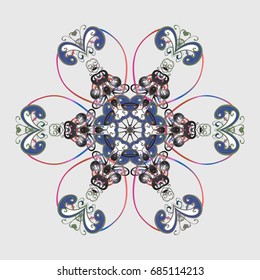 Vector christmas abstract colorful background with falling snowflake. Vector illustration. Christmas background with snowflakes. Winter abstract background.