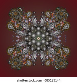 Vector christmas abstract colorful background with falling snowflake. Christmas vector pattern with holidays decorations.