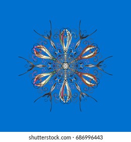 Vector christmas abstract colorful background with cute snowflake. Vector illustration. A colorful background with snowflakes.