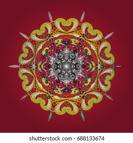 Vector christmas abstract colorful background with cute snowflake. Different snowflake collection vector, winter elements on a colored background.