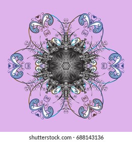  Vector christmas abstract colorful background with cute snowflake. 