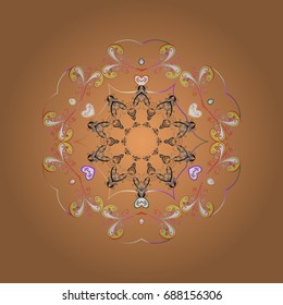Vector christmas abstract colorful background with falling snowflake. Christmas vector pattern with holidays decorations.