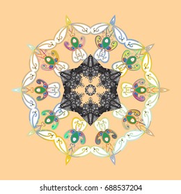 Vector christmas abstract colorful background with cute snowflake. Vector illustration. A colorful background with snowflakes.