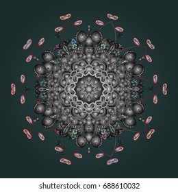 Vector christmas abstract colorful background with cute snowflake. Vector illustration. 
