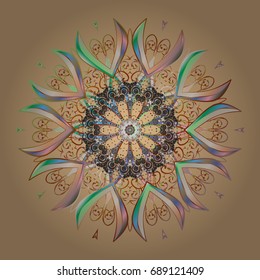 Vector christmas abstract colorful background with cute snowflake. Different snowflake collection vector, winter elements on a colorful background.