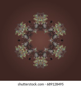 Vector christmas abstract colorful background with cute snowflake. Different snowflake collection vector, winter elements on a colorful background.