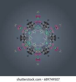 Vector christmas abstract colorful background with falling snowflake. Christmas vector pattern with holidays decorations.