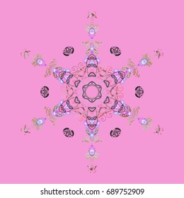 Vector christmas abstract colorful background with falling snowflake. Vector illustration. Snowflake background.