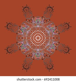 Vector christmas abstract colorful background with falling snowflake. Christmas vector pattern with holidays decorations.