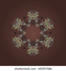 Vector christmas abstract colorful background with cute snowflake. Different snowflake collection vector, winter elements on a colorful background.