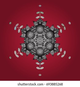 Vector christmas abstract colorful background with falling snowflake. Christmas vector pattern with holidays decorations.