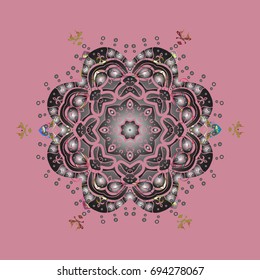 Vector christmas abstract colorful background with cute snowflake. Christmas Snowflakes Background. Vector illustration. 