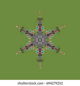 Vector christmas abstract colorful background with cute snowflake. Vector illustration. Winter abstract background. Christmas background with snowflakes.