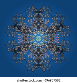 Vector christmas abstract colorful background with cute snowflake. Vector illustration. Cute Pattern. Pattern of snowflakes. Christmas Snowflakes Background.