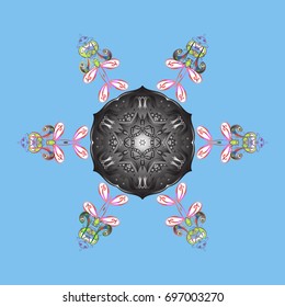Vector christmas abstract colorful background with falling snowflake. Snowflakes Vector illustration. Decoration winter snow icons.