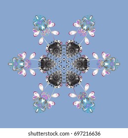 Vector christmas abstract colorful background with falling snowflake. Vector illustration. Snowflake background.