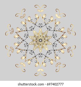 Vector christmas abstract colorful background with falling snowflake. Christmas vector pattern with holidays decorations.