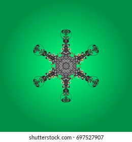 Vector christmas abstract colorful background with cute snowflake. Different snowflake collection vector, winter elements on a colored background.