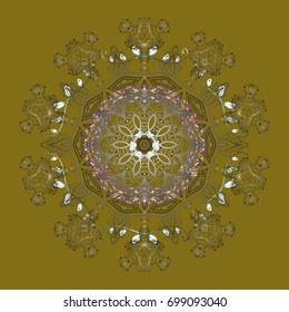 Vector christmas abstract colorful background with falling snowflake. Christmas vector pattern with holidays decorations.