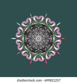 Vector christmas abstract colorful background with cute snowflake. Winter abstract background. Christmas background with snowflakes. Vector illustration.