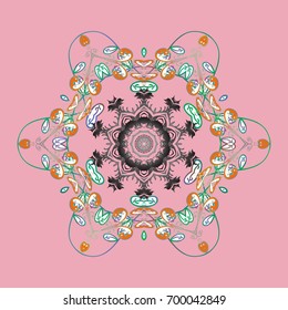 Vector christmas abstract colorful background with cute snowflake. Christmas background with snowflakes. Vector illustration. Winter abstract background.