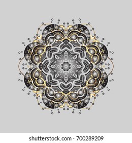 Vector christmas abstract colorful background with cute snowflake. Winter abstract background. Christmas background with snowflakes. Vector illustration.