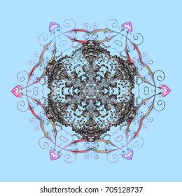 Vector christmas abstract colorful background with falling snowflake. Vector illustration. Snowflake background.