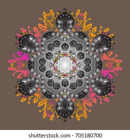 Vector christmas abstract colorful background with cute snowflake. Cute Pattern.
