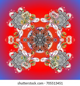 Vector christmas abstract colorful background with cute snowflake. 