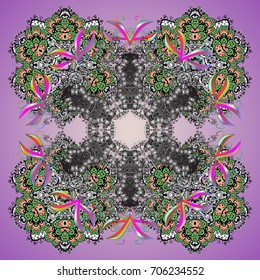 Vector christmas abstract colorful background with falling snowflake. Christmas vector pattern with holidays decorations.