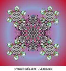 Vector christmas abstract colorful background with cute snowflake. Winter abstract background. Christmas background with snowflakes. Vector illustration.