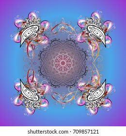 Vector christmas abstract colorful background with falling snowflake. Vector illustration. Snowflake background.