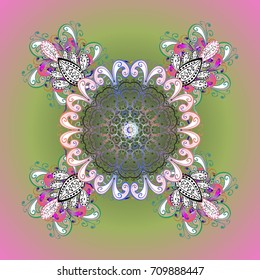 Vector christmas abstract colorful background with falling snowflake. Vector illustration. Snowflake background.