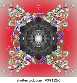 Vector christmas abstract colorful background with cute snowflake. Christmas background with snowflakes. Vector illustration. Winter abstract background.