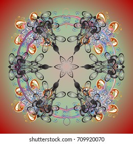 Vector christmas abstract colorful background with falling snowflake. Christmas vector pattern with holidays decorations.