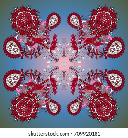 Vector christmas abstract colorful background with falling snowflake. Vector illustration. Snowflake background.