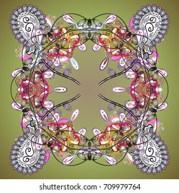 Vector christmas abstract colorful background with cute snowflake. Different snowflake collection vector, winter elements on a colored background.