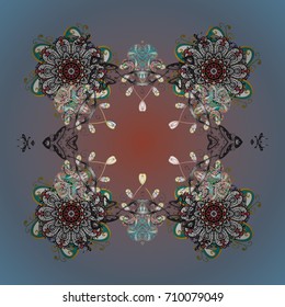 Vector christmas abstract colorful background with cute snowflake. Different snowflake collection vector, winter elements on a colored background.