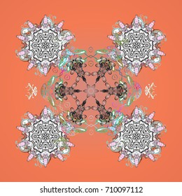 Vector christmas abstract colorful background with cute snowflake. Vector illustration. A background with snowflakes.