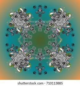 Vector christmas abstract colorful background with falling snowflake. Vector illustration. Snowflake background.