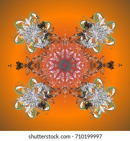 Vector christmas abstract colorful background with falling snowflake. Vector illustration. Snowflake background.