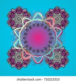 Vector christmas abstract colorful background with cute snowflake.