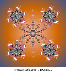 Vector christmas abstract colorful background with cute snowflake. Vector illustration. A background with snowflakes.