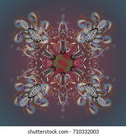 Vector christmas abstract colorful background with falling snowflake. Vector illustration. Christmas background with snowflakes. Winter abstract background.