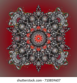 Vector christmas abstract colorful background with cute snowflake. Different snowflake collection vector, winter elements on a background.