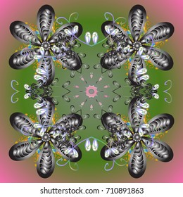 Vector christmas abstract colorful background with cute snowflake. Different snowflake collection vector, winter elements on a background.