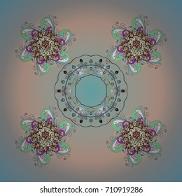 Vector christmas abstract colorful background with cute snowflake. Different snowflake collection vector, winter elements on a background.
