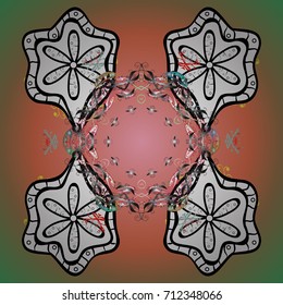 Vector christmas abstract colorful background with cute snowflake. Vector illustration. A colored background with snowflakes.